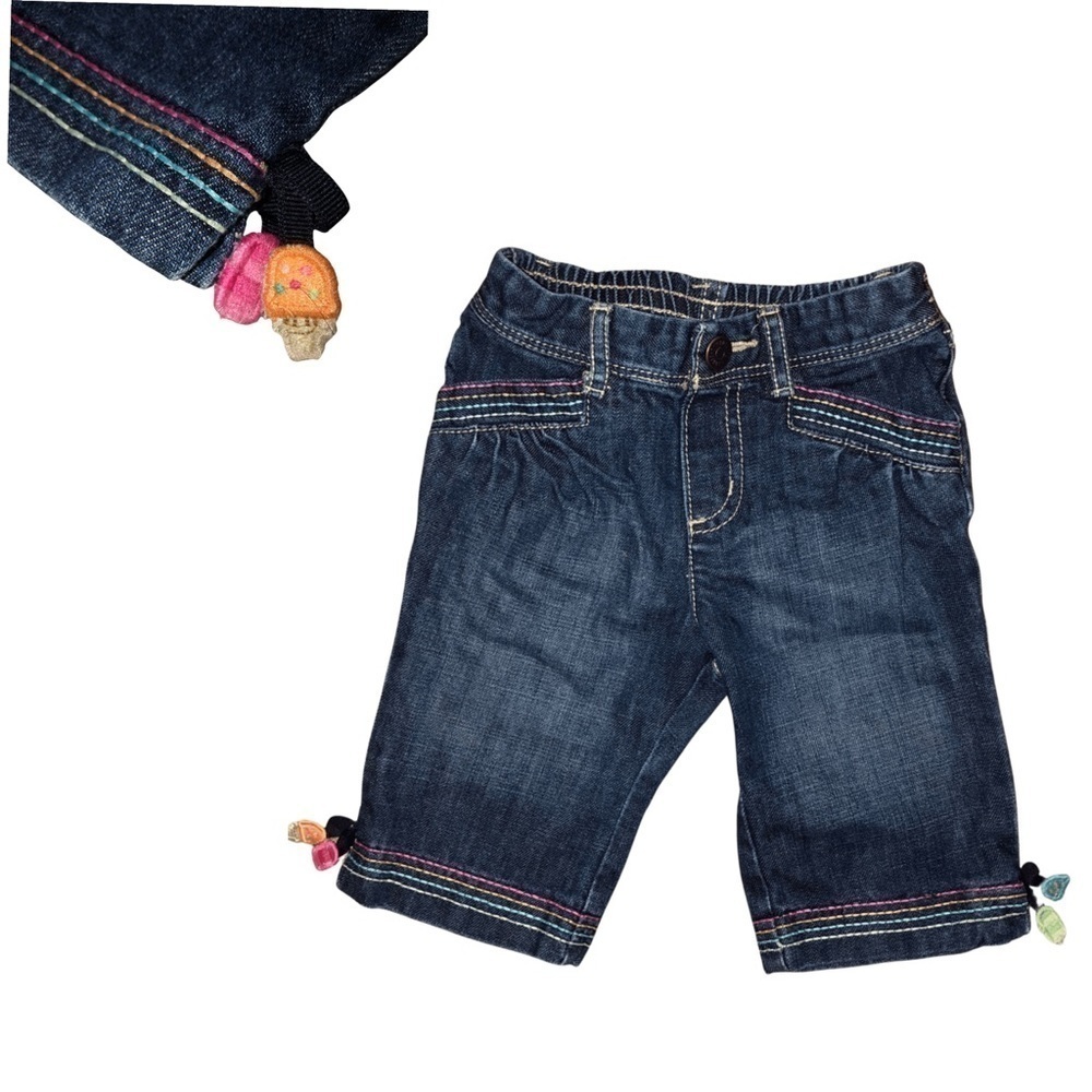 3/$25 🍄 Gymboree Baby Jeans Dangling Ice Cream Cones Colorful Stitching 18-24